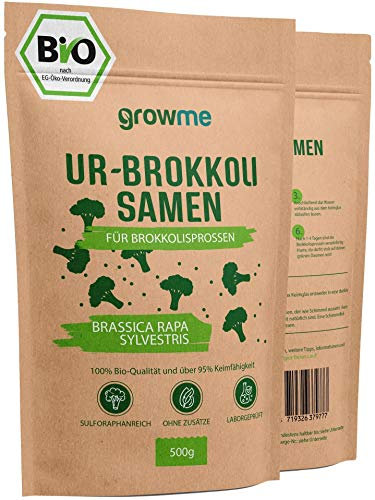 BIO Brokkoli-Sprossen Samen [500g] - Brokkoli-Samen mit über 95% Keimfähigkeit und einmalig hohem Sulforaphan-Gehalt - Microgreens zum Keimen - 100% laborgeprüfte BIO-Qualität