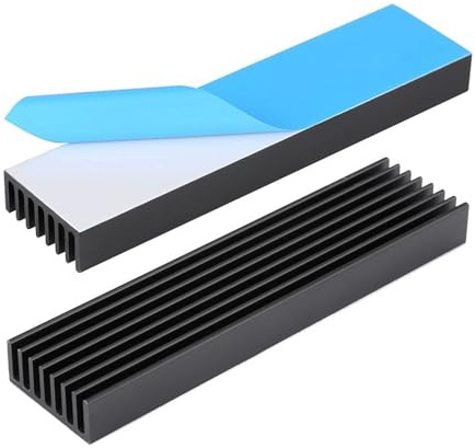 Awxlumv 2Pcs Black Aluminum Heatsink 100mmx25mmx10mm/ 4x1x0.4 Inch Heat Sink Cooling Fin with Pre Thermal Conductive Tape Heat Sinks for Cooler Electronics USB Expander Led Phone Power Charger
