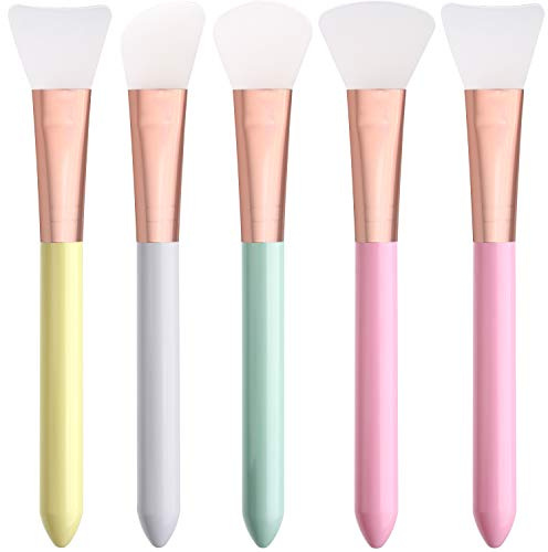 Elisel 5pcs Silicone Facial Mask Applicator Brushes, Flexible for Face, Sleeping, Clay, Body Lotion Masks