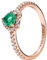 PANDORA ROSE Timeless Ring funkelndes Herz 14k rosévergoldet, grün Kristall, Zirkonia 188421C03 56