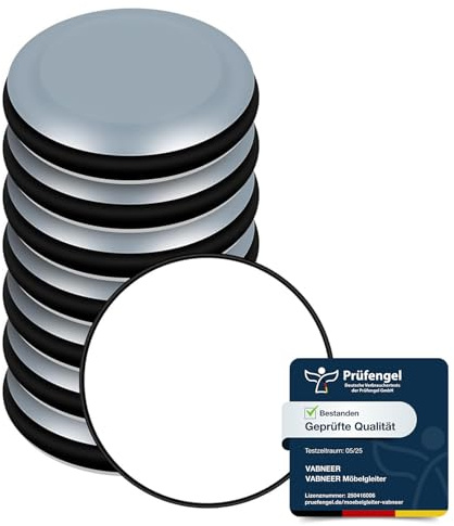 VABNEER Almohadillas de Teflón para Muebles, 8 Piezas Deslizadores Redondos Autoadhesivos de PTFE, para Mover Muebles Pesados en Suelos Duros y Alfombras, Ideal para Sillas, Mesas y Sofás (50mm)