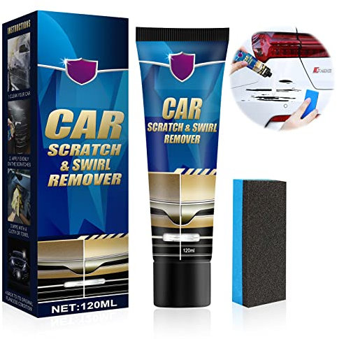 Autokratzerentferner, Auto Scratch Repair Agent, Profi Autopolitur Enthalten Polierschwamm, leicht zu reparierende Lackkratzer, Wirbel, Markierungen, Abrieb, Wasserflecken (120ml)