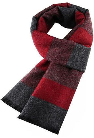 JFAN Écharpe Homme Couleur Unie Echarpe Homme Chaude Automne Hiver Élégante Écharpe Causal Affaires