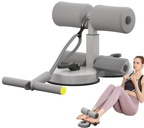 Sit-up-Bar-Ausrüstung, tragbare Sit-up-Bodenstange, Sit-up-Trainingsgerät mit 2 starken Saugnäpfen und verstellbarem Fußhalter, stabiles Bauch-Assistent-Gerät, Sit-up-Ausrüstung für Heimtraining