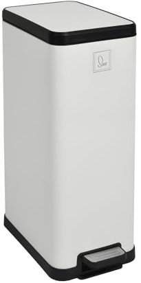 SVITA STM18 Mülleimer Treteimer Tretmülleimer Abfalleimer 18l inkl. Inneneimer Softclose-Deckel Fußpedal freistehend rechteckig Weiß