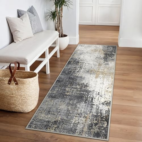 BEIMO Tapis Antidérapant 80x150 cm, Design Moderne Abstrait, Tapis Ne Perde Pas de Peluches, Poils Courts, Facile à Nettoyer pour Salon, Cuisine, Bureau à Domicile
