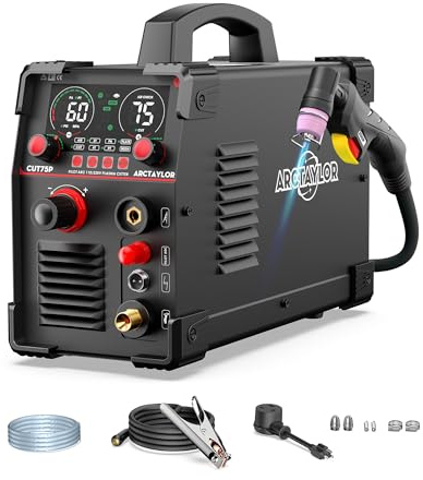ARCTAYLOR 75Amps Plasma Cutter, Non-Touch Pilot Arc Plasma Cutter Machine,110/220V Dual Voltage IGBT Inverter, Air Sensor Technology, Large Digital Display Plasma Cutters CUT75P