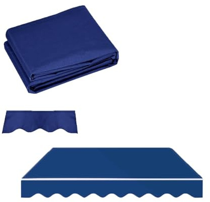 Toldo retráctil manual de tela de repuesto de 12 x 8 pies y 15 x 10 pies, cubierta de parasol para exteriores para patios y restaurantes, toldo de lona duradera (azul, 3,5 x 1,5 m)