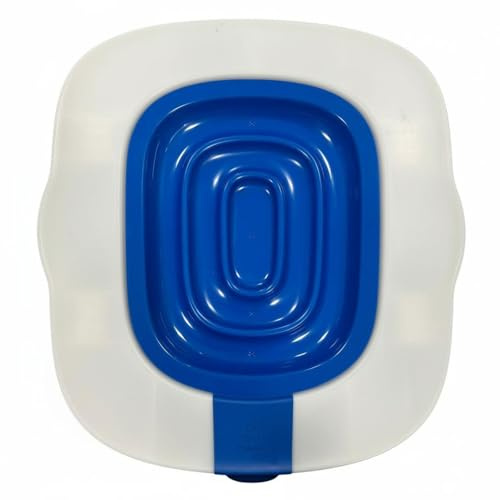 MotiveTech Entrenador de Inodoro para Gatos Asiento de Entrenamiento para Inodoro para Gatos Diseño Extraíble, Azul, Caja+Arena