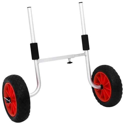 Ziaphsol Kajak-vagn 90 kg aluminium med skumstoppning, justerbar 22–38 cm, 25 cm hjul, för båttransport till slippning, inkl. 3 m surrrem
