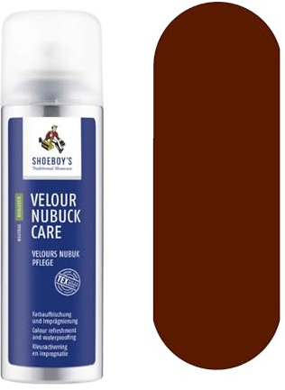 SHOEBOY'S Velour Nubuck Spray - Spray Restaurateur de Couleur et Protecteur pour Daim et Nubuck - 200ml - (042) Marron Foncé