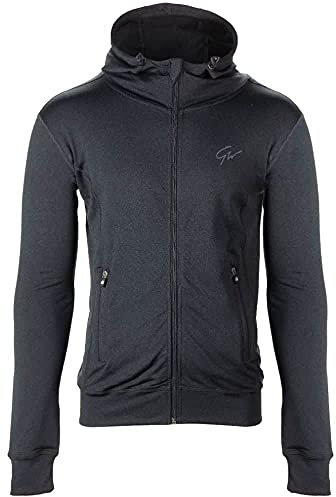 Gorilla Wear Glendo Trainingsjacke - schwarz - leichte Jacke mit Logo Aufdruck bequem zum Sport Alltag Freizeit Workout Training Atmungsaktiv aus Polyester Elasthan mit Reissverschluss, 4XL
