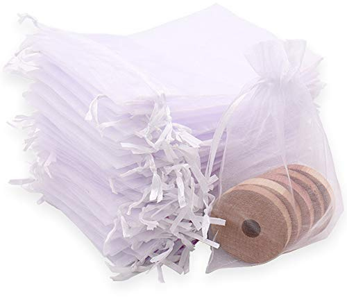 Leeyunbee 100PCS 10x15cm Bolsas de Organza Blanco, Bolsitas de Organza