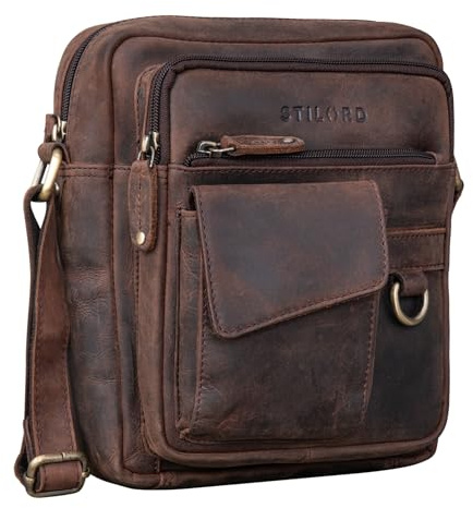 STILORD Ryan Borsa a Tracolla in Pelle per Uomo | Piccola Borsa Vintage per iPad 9,7 Pollici | Borsa a Spalla in Vera Pelle Colore:zamora - marrone