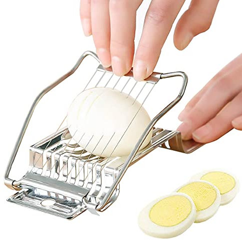 Egg Slicer for Boiled Eggs,Stainless Steel Egg Slicer for Hard Boiled Eggs Strawberry Banana Ham Multifunctional