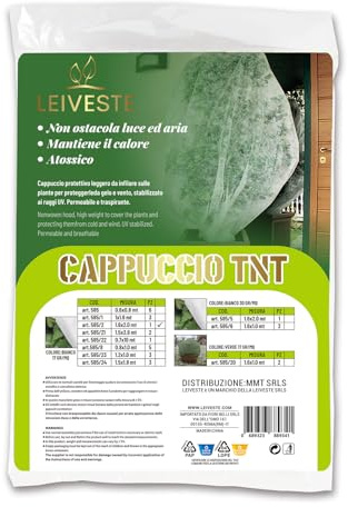 LEIVESTE-Tessuto Non Tessuto per Piante, Copri Piante Inverno,Telo Antigelo, Cappuccio TNT Antigelo 17 gr/m²(1 Cappuccio - 1,6x2 mt)