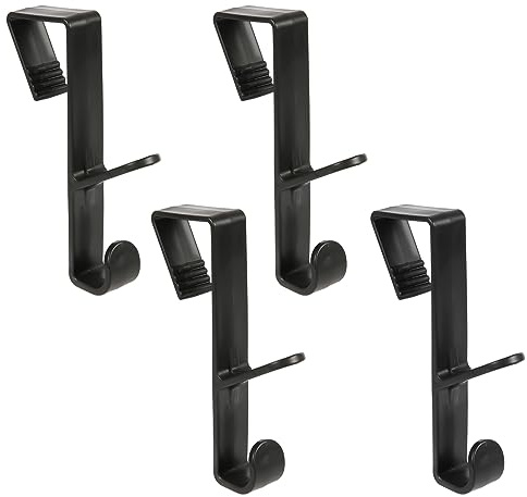 NQEUEPN 4 Piezas Sobre los Ganchos de la Puerta, Colgador de Puerta Multifuncional Ganchos de Puerta de Armario de Plástico Ganchos en Forma de S para colgar Ropa de Toalla de Bata (Negro)