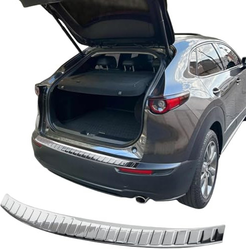 RECAMBO Ladekantenschutz Edelstahl Chrom Look - kompatibel für Mazda CX-30 | Typ DM | BJ ab 2019> - V2A Hochglanz poliert