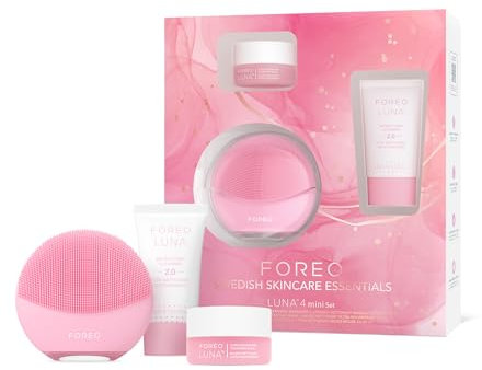 Foreo LUNA 4 mini Set cepillo limpiador facial y masajeador y Bálsamo limpiador ultranutritivo, 15 ml y Micro-Foam Cleanser 2.0, 20 ml, Limpieza facial, Exfoliante facial para todo tipo de pieles
