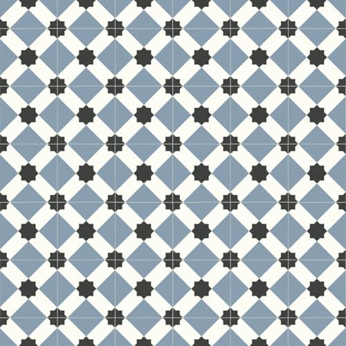 VINYL FLOORING UK White Blue Designer Effect Anti-Slip Vinyl Flooring For Kitchen Bathroom LivingRoom DiningRoom 2.8mm Thick Vinyl Sheet Waterproof Linoleum Sheet-1m(3'3) X 2m(6'6)-2m²
