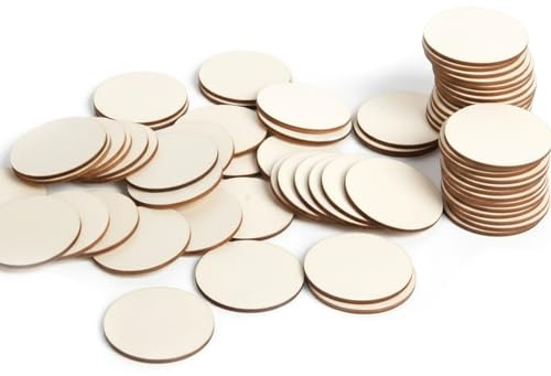50 dischi di legno grezzo tavola rotonda vuota legno bordi lisci 5 cm disco di legno per fai da te decorazione accessori fatti a mano pittura