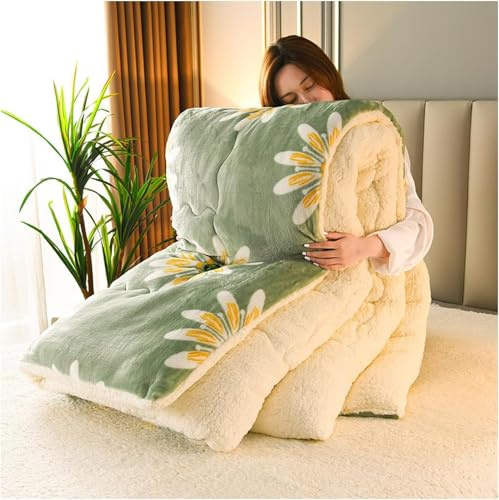 MCNDSI Piumino Piumone Trapunta Invernale Matrimoniale Addensare Piumino in Cashmere di Agnello Lana Caldo Inverno Trapunta Coperte Pesanti per Letto Matrimoniale Invernale(#2,200x230cm(4kg))