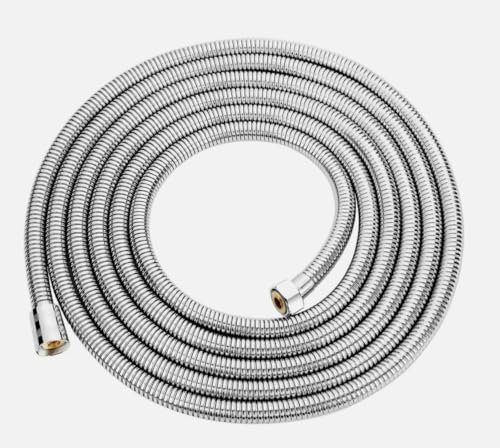 3 Metres Extra Long Shower Hose Pipe Standard Showers Anti-Kink, Chrome, Premium Finish