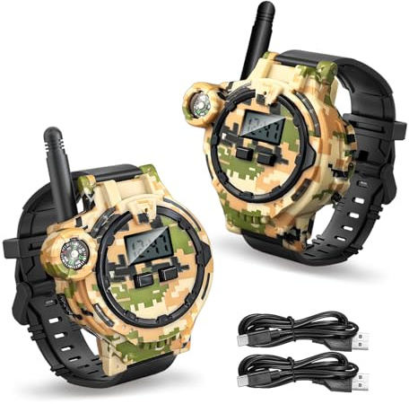 Rechargeable Walkie Talkies for Kids,Two-Way Radio Walky Talky with Flashlight Children Long Range,2 Pack Interphone Toy for Kid Age 6-12 Outdoor Game for Kids Ages 4-8 Gifts for Boy and Girl, Orange