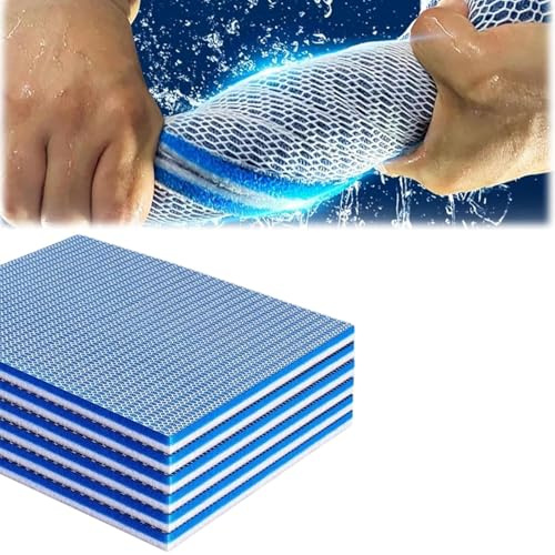 ZKFSIE 3 PCS Aquarium Filter Media Sponge Pad, Pond Filter Sponges, Multi-Layer Foam Filter Floss for Fish Tank Filters Accessories, Reusable Filter Media, Easy to Clean, Blue, 30cm x 20cm x 2cm
