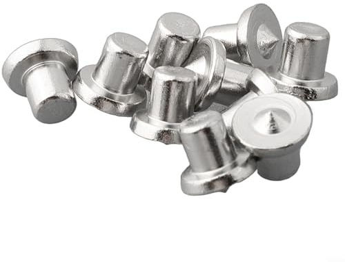 Herramientas de alineación de madera - Pasadores centrales de clavija de 6/8/10/12 mm, juego de agujeros de marcador de acero para carpintería de espiga de madera, 10 piezas con chapado en cromo (6 mm