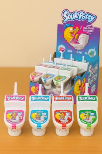 Lot de 4 Distributeurs Bonbons Sour Potty – SUCETTE TOILETTE AVEC POUDRE ACIDULÉE – Lot de 4 saveurs assorties - 618
