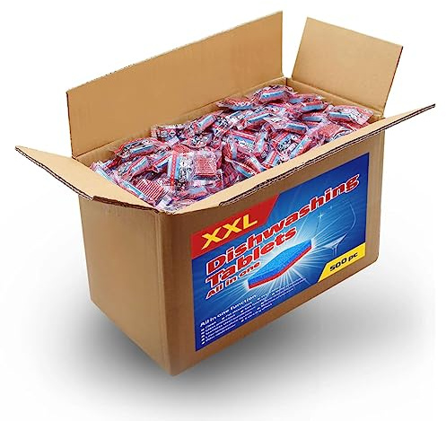 CIOURSTO 12 i 1 Diskmaskinstabletter, Citronsköljning, Hushållseffektiv Diskmaskinsrengöring, Tuff Mot Fettfläckar (500 pc)