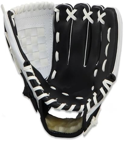 Baseballhandskar, baseballhandskar, förtjockade, för vuxna, softbollskydd, catcher-handskar, 30 cm, slitstark sportskyddsutrustning (svart)