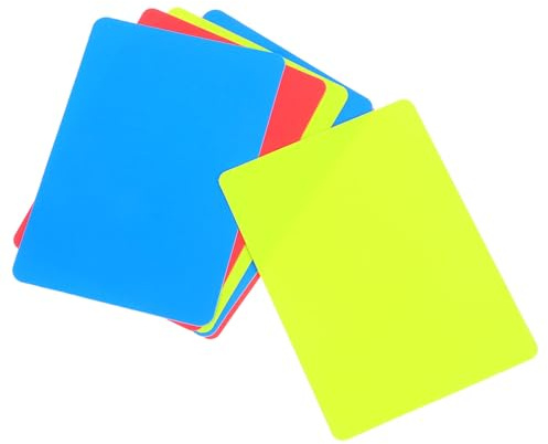 Operitacx Juego de Tarjetas de Árbitro de Fútbol en PVC Reforzado, 6 Unidades Colores Rojo, Amarillo y Azul para Sanciones en Partidos y Actividades Deportivas