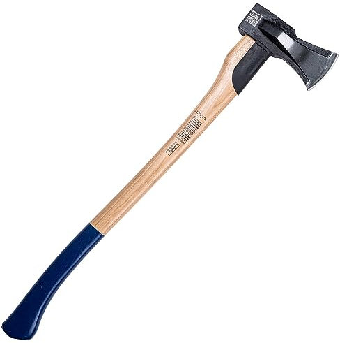 Germania Spaltaxt aus Hickoryholz - Spaltkopf 2000g Länge 74cm - Stiel aus Holz - mit Gummischutz am Keil - Holzspalter – Spaltbeil zum Hacken von Brennholz, Baumstämme & Anzündholz