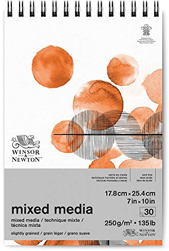 Winsor & Newton Professional Mixed Media Pad, 7 x 10, 30 Sheets, 250gsm, White