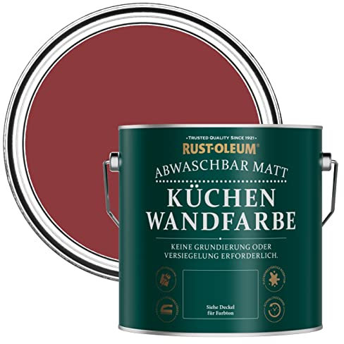 Rust-Oleum Red Washable Kitchen Wall Paint in Matt Finish - Empire Red 2.5L