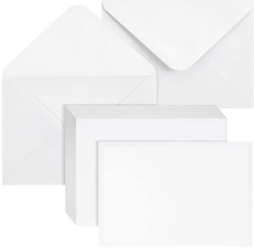 PALUDO 100 Stück Kraftpapier Umschläge - 130 g/m² Kraftpapier Briefumschläge 13,5 x 18,5 cm, Nassklebung Spitzklappe Umschläge, Recycling Kuverts für Grußkarten Geburtstagskarten Einladungen, Weiß