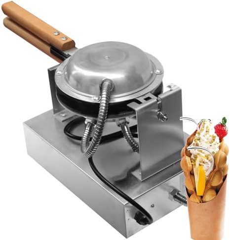 Kommersiell Bubble Waffle Maker Hong Kong Eggettes Waffle Machine - 180° Roterande Non-stick Teflon Bakform - 0-300℃ Temperatur - 0-5min Tid Justerbar 1400W CE-certifiering
