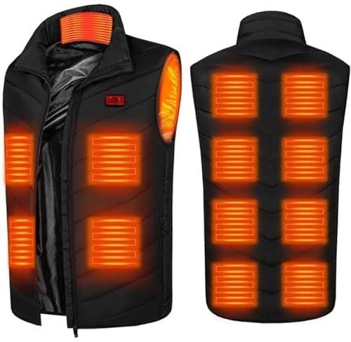 MAYFABD Gilet Riscaldato Uomo Donna Giubbotto Riscaldato Smanicato 3 Livelli di Temperatura Regolabile Ricarica USB Caldo Lavabile per Inverno Campeggio Escursionismo Sci Pesca