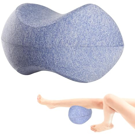 Zimoer Cuscino per Gambe e Ginocchia per Dormire sul Fianco, Schiuma Memory, Cuscino per Supporto per Ginocchio per Alleviare Dolori Alla Schiena all'anca Alla Sciatica e Alle Articolazioni (Blu)