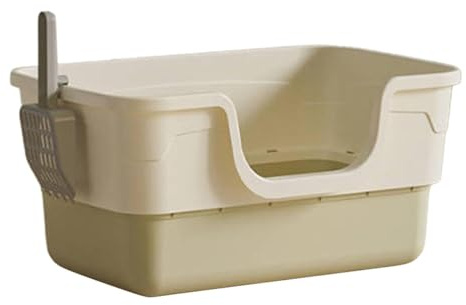 JISADER Caja de Arena para Gatos con Tapa Abierta con Pala, Caja de Arena para Gatos, Fácil de Limpiar, Caja de Arena para Gatos Extra Grande, Caja de Arena, Verde