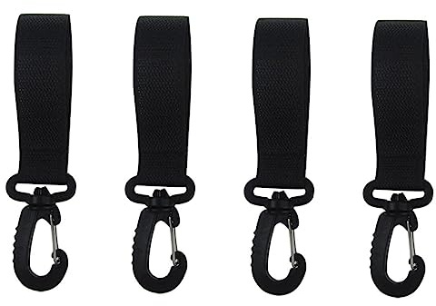 VICASKY 12pares Ganchos De Cochecito Rotativos Grados De Multiusos Para Carritos Bicicletas Perros y Sillas De Ruedas Instalación Sencilla Diseño Práctico Negro