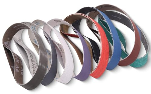 1 bande abrasive de 45,7 cm, 2,5 x 45,7 cm, aiguiseur de couteaux, bandes abrasives pour affûtage de couteaux à grain 80/120/240/400/600/800/1000/2500