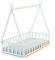 WEBABY - Holzbodenbett 70 x 140 cm Weiß |Gitterbett mit Lattenrost inklusive | Schlafkomfort | Autonomie | MassivHolz | Cabane
