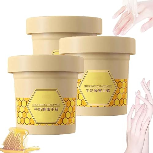 Maschera per mani in cera di latte al miele, maschera esfoliante per le mani, idratante e nutriente, esfoliante per la cura delle mani (3 pezzi)
