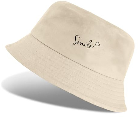 Nadeer Gorro de Pescador Mujer Sombrero de Pescador Plegable Sombrero de Cubo Algodón Bucket Hat para Hombre Unisex Verano Senderismo al Aire Libre(Beige-D,Talla única)