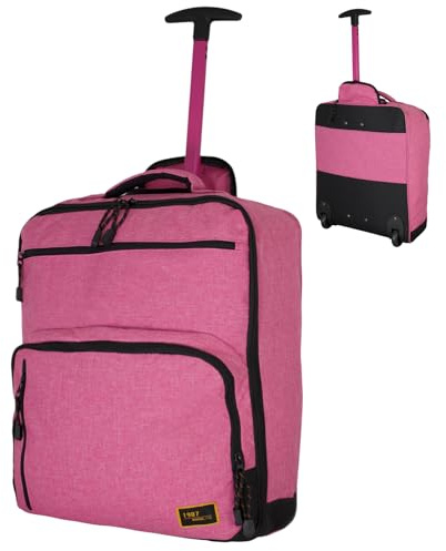 Bordlite EasyJet Underseat Cabin Bag 45x36x20cm – Wheeled Travel Holdall with Trolley Handle – Lightweight Soft Shell Carry On Luggage – Fits EasyJet Free Bag Allowance – Pink
