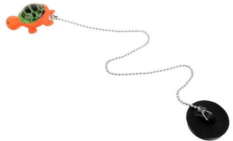 Mipcase Tappo Vasca Con Catena Forma Di Tartaruga in Gomma Resistente Parascolo Bagno Per Vasche e Lavandini Scarico Riutilizzabile Per Casa e Hotel