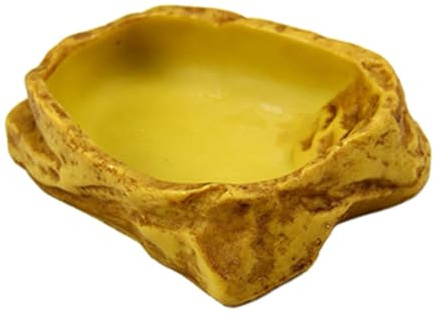 DXEHSEUY Cuenco de agua para reptiles, cuenco de alimentación de anfibios para camaleón, tortuga, leopardo, geco, 12 x 9 x 3 cm